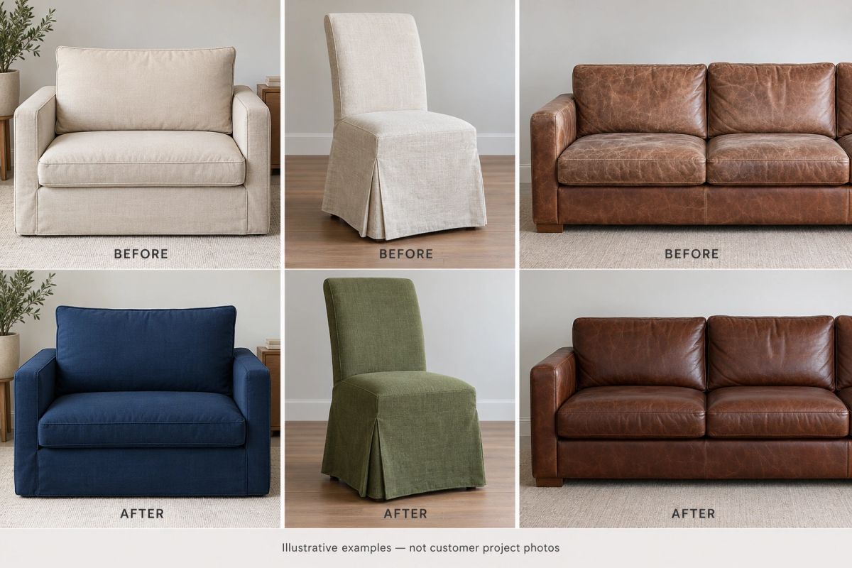 Before and after color idea: Cotton cushion covers: beige to navy